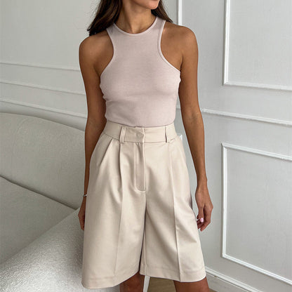 Women's Straight-Leg Long Bottoms Loose Five Points