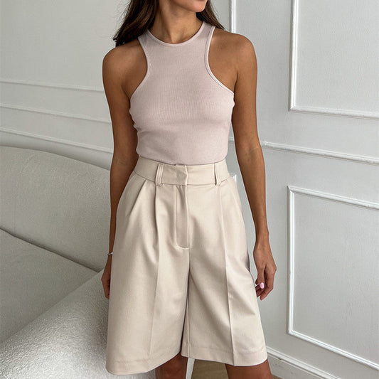 Women's Straight-Leg Long Bottoms Loose Five Points