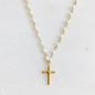Cabled Cross Pendant Necklace