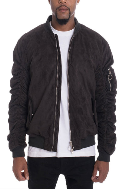 FAUX SUEDE BOMBER 6111