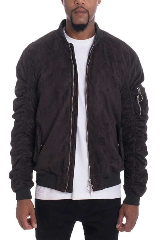 FAUX SUEDE BOMBER 6111