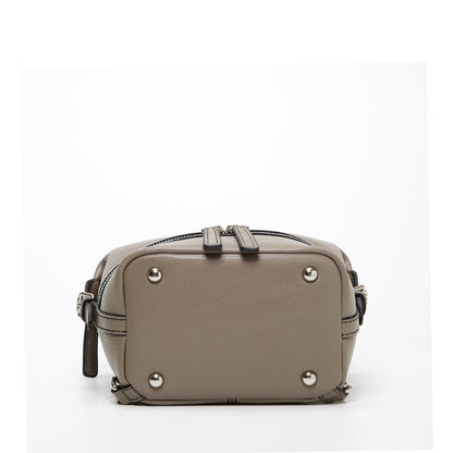 Gray Leather Backpack Purse for Women Convertible Crossbody Bag Medium