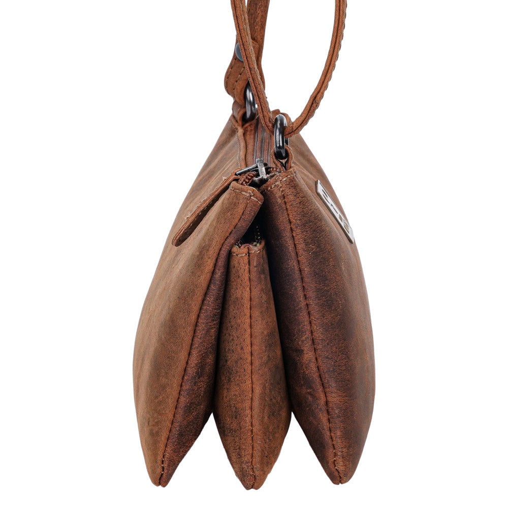 Brown Leather Vintage Hand purse Womens
