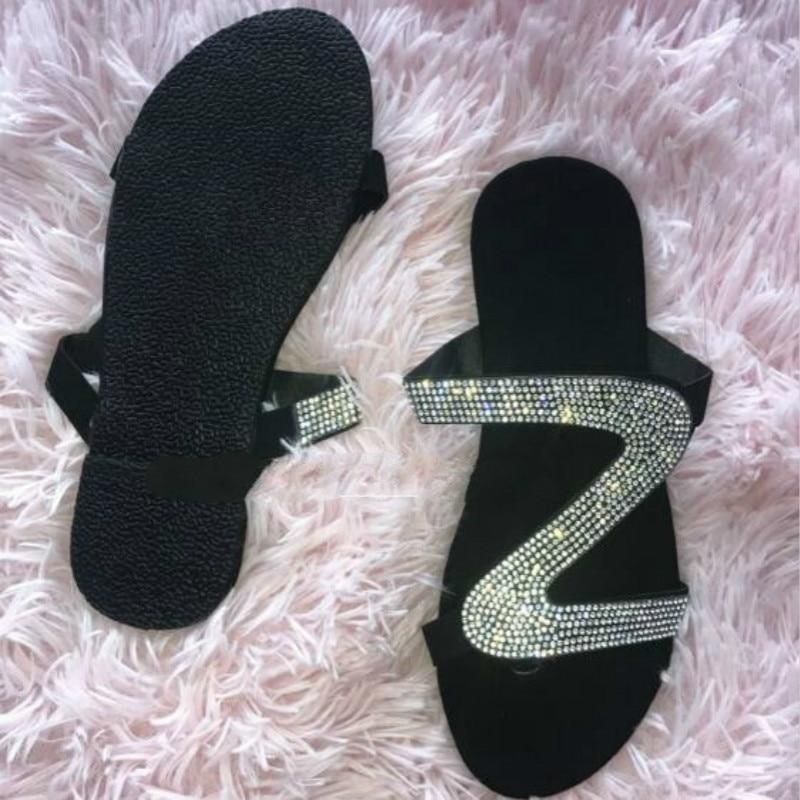 2021 Bling Bling Female Slipper Slides Women Mules Shoes Women Flip