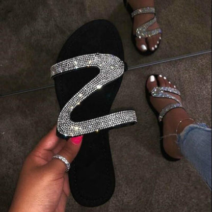 2021 Bling Bling Female Slipper Slides Women Mules Shoes Women Flip