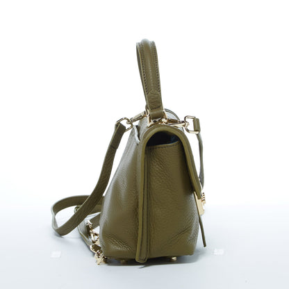 Leather Backpack for Women Convertible Crossbody Bag Olive Green Purse
