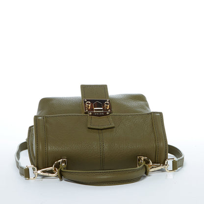 Leather Backpack for Women Convertible Crossbody Bag Olive Green Purse