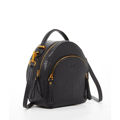 Mini Black Leather Backpack Purse Women