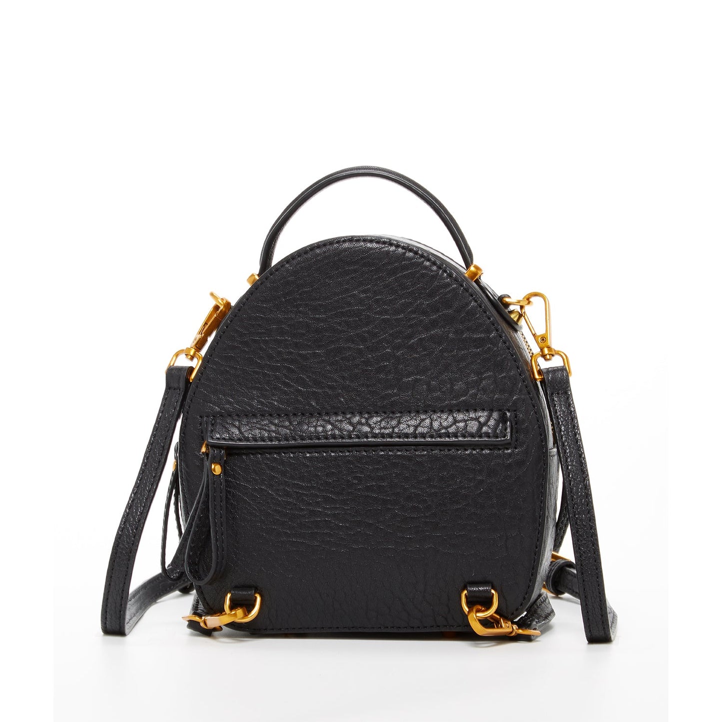 Mini Black Leather Backpack Purse Women