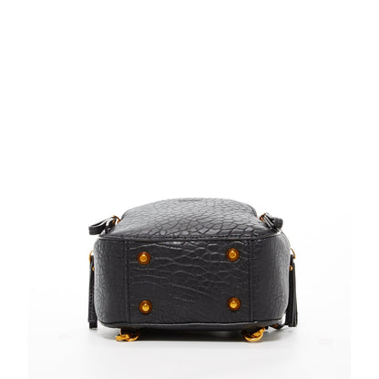 Mini Black Leather Backpack Purse Women