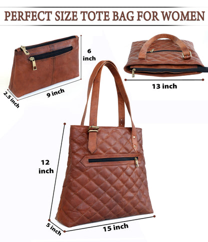 Brown Leather Handbag and Tote