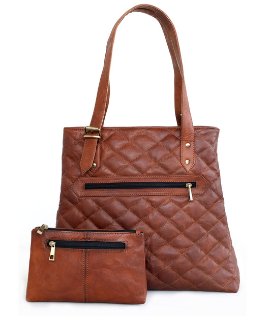 Brown Leather Handbag and Tote