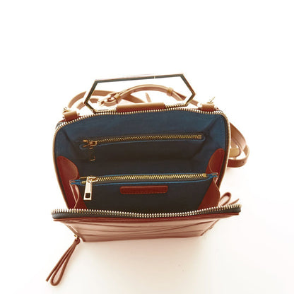 Brown Leather Backpack Purse